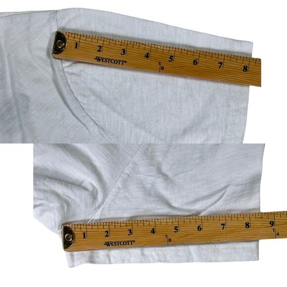 Faded Glory Embroidered Neckline Short Sleeve Tee Shirt Top in White 2X(18W-20W) - Picture 10 of 11